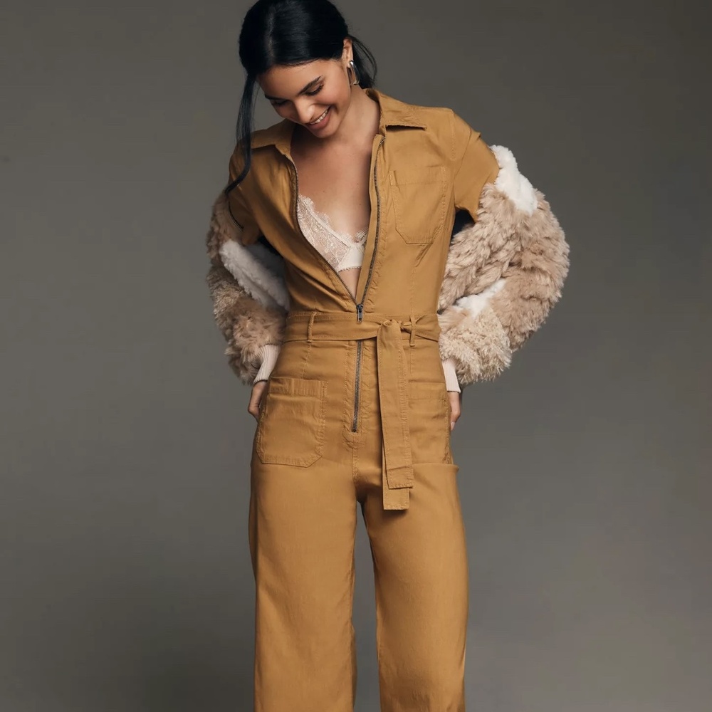 The Colette Weekend Jumpsuit by Maeve Anthropologie Honey NWT size 0